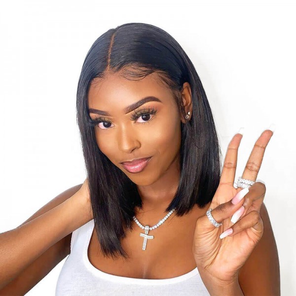 New Arrival #1B Bob Wigs Colored Middle Part Lace Front Bob Short Wigs For Sale