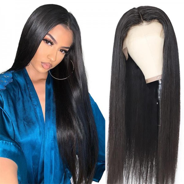 180% Density Lace Front Wigs Straight Virgin Hair Cheap Real Hair Wigs For Black Women 